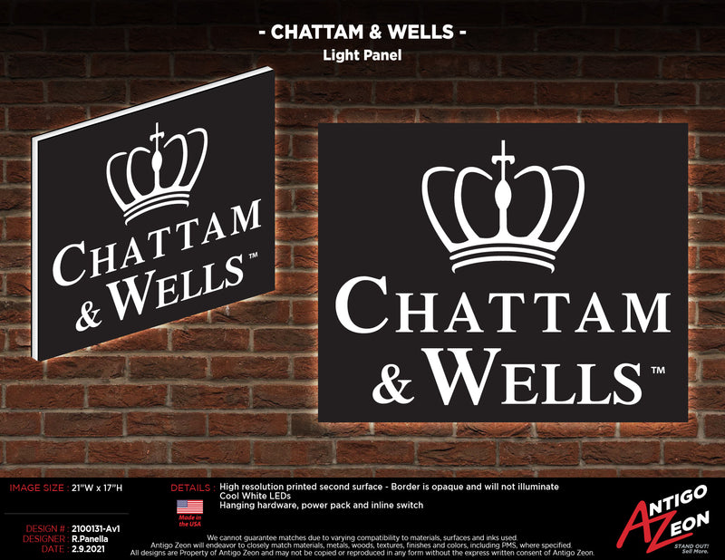 Chattam & Wells Neon Sign